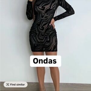 Casual Trival Black Patterned Dress For All Ocassions